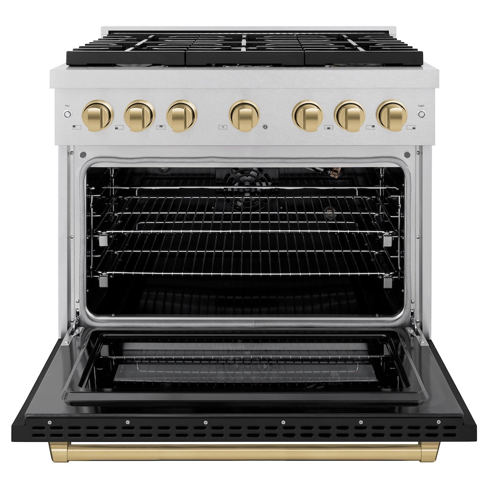 Autograph Edition 36 in. 5.2 cu. ft. 6 Burner Gas Range with Convection Gas Oven in DuraSnow® - (SGRSZBLM36CB) -