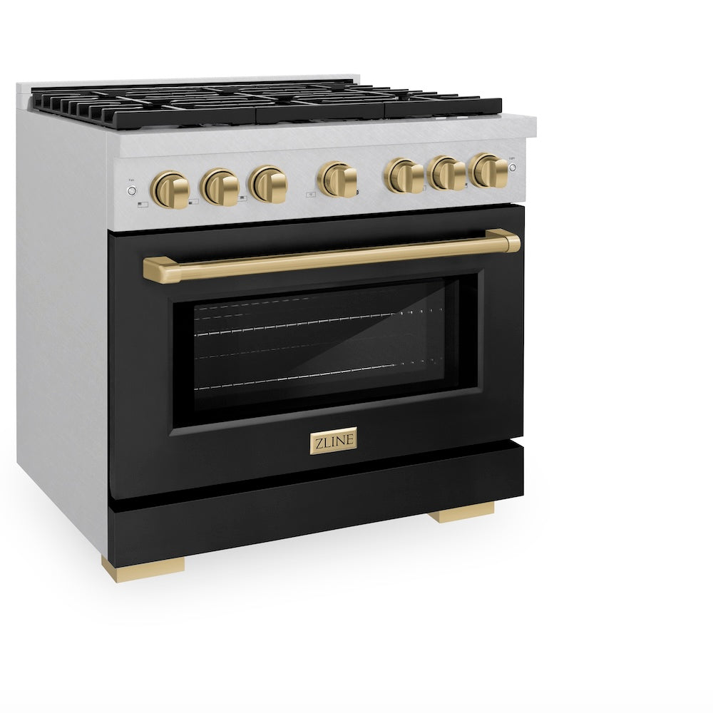 Autograph Edition 36 in. 5.2 cu. ft. 6 Burner Gas Range with Convection Gas Oven in DuraSnow® - (SGRSZBLM36CB) -