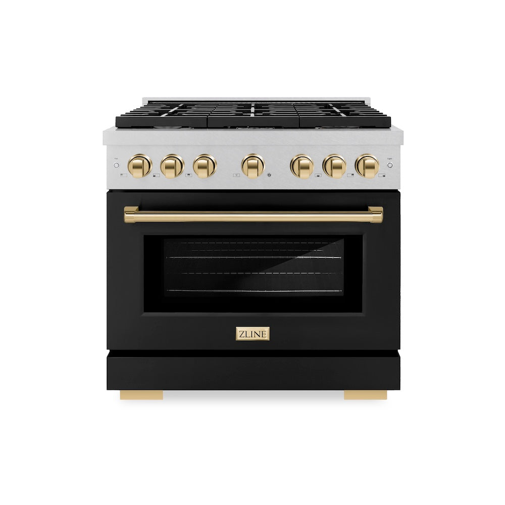 Autograph Edition 36 in. 5.2 cu. ft. 6 Burner Gas Range with Convection Gas Oven in DuraSnow® - (SGRSZBLM36G) -