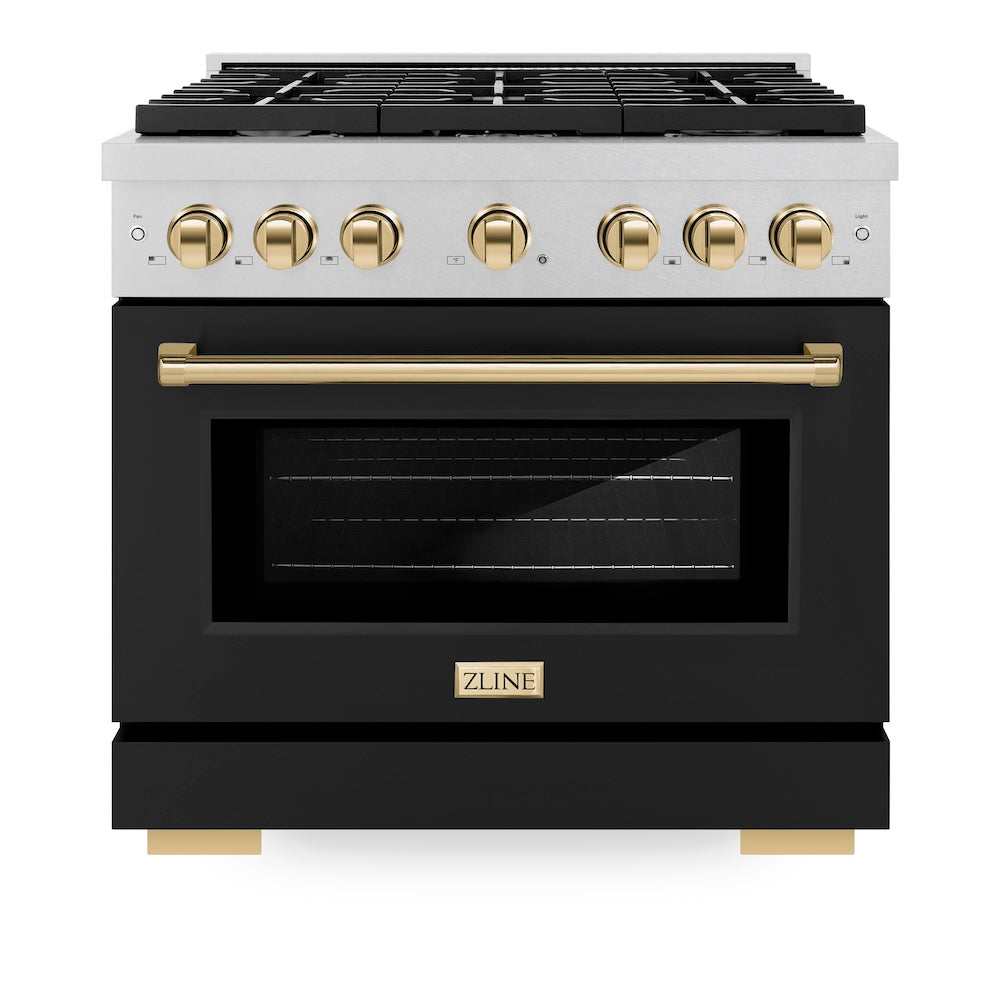Autograph Edition 36 in. 5.2 cu. ft. 6 Burner Gas Range with Convection Gas Oven in DuraSnow® - (SGRSZBLM36G) -