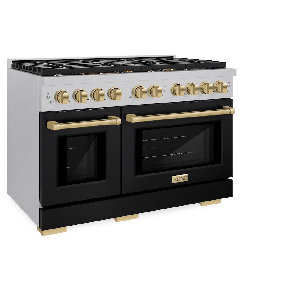 Autograph Edition 48 in. 6.7 cu. ft. 8 Burner Double Oven Gas Range in DuraSnow® - (SGRSZBLM48CB) -