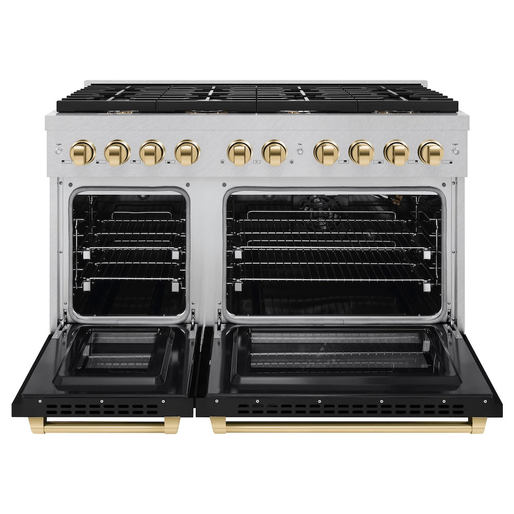 Autograph Edition 48 in. 6.7 cu. ft. 8 Burner Double Oven Gas Range in DuraSnow® - (SGRSZBLM48G) -