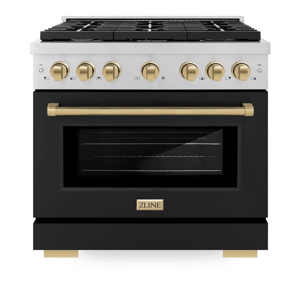 Autograph Edition 36 in. 5.2 cu. ft. 6 Burner Gas Range with Convection Gas Oven - (SGRZBLM36CB) -