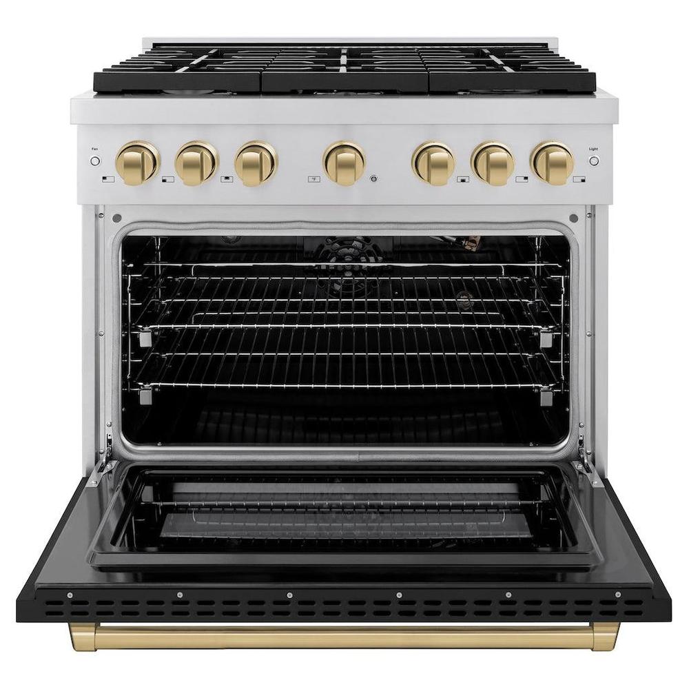Autograph Edition 36 in. 5.2 cu. ft. 6 Burner Gas Range with Convection Gas Oven - (SGRZBLM36CB) -