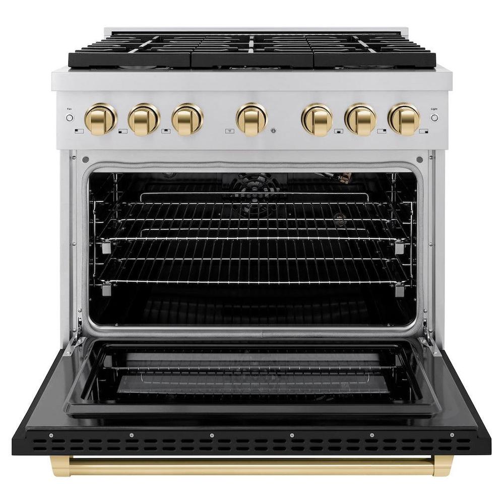 Autograph Edition 36 in. 5.2 cu. ft. 6 Burner Gas Range with Convection Gas Oven - (SGRZBLM36G) -