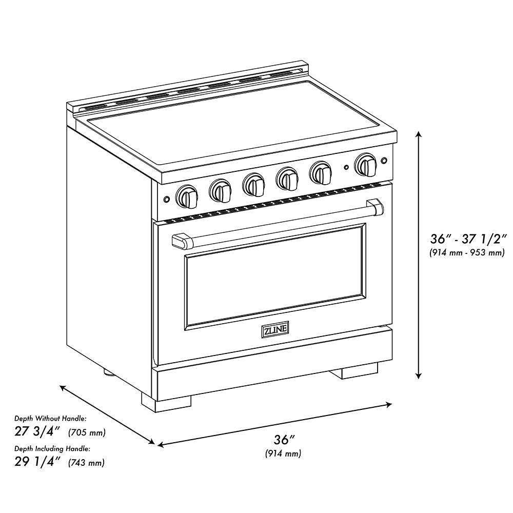 Autograph Edition 36 in. 5.2 cu. ft. Paramount Induction Range with 5 Element Cooktop and Electric Convection Oven - (SINRSZ36CB) -