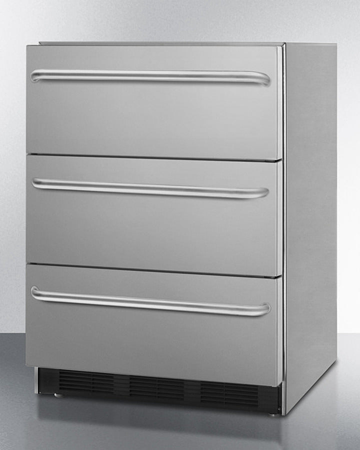 24" Wide 3-Drawer All-Refrigerator, ADA Compliant - (SP6DBSSTB7ADA)