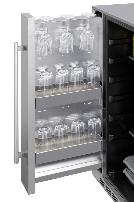 Shallow Depth 24" Wide Outdoor Built-in All-refrigerator With Slide-out Storage Compartment - (SPR196OS24)