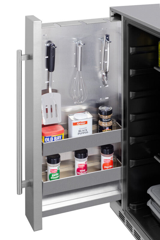 Shallow Depth 24" Wide Outdoor Built-in All-refrigerator With Slide-out Storage Compartment - (SPR196OS24)
