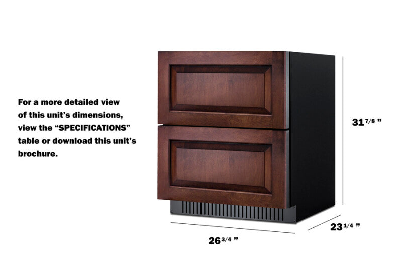 27" Wide 2-drawer All-refrigerator, ADA Compliant (panels Not Included) - (SPR275OS2DPNRADA)