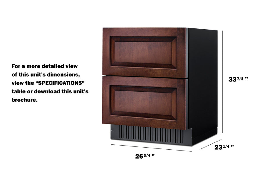 27" Wide 2-drawer All-refrigerator (panels Not Included - (SPR275OS2DPNR)
