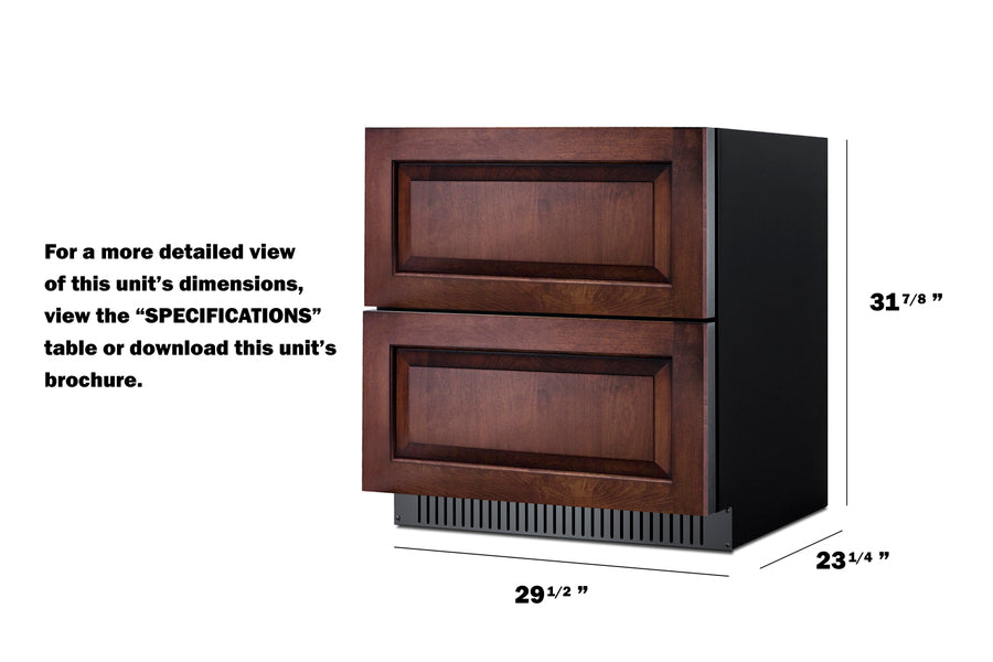 30" Wide 2-drawer All-refrigerator, ADA Compliant (panels Not Included) - (SPR3032DPNRADA)