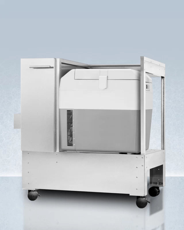 Stainless Steel Cart With Portable Refrigerator/freezer - (SPRF36CART)
