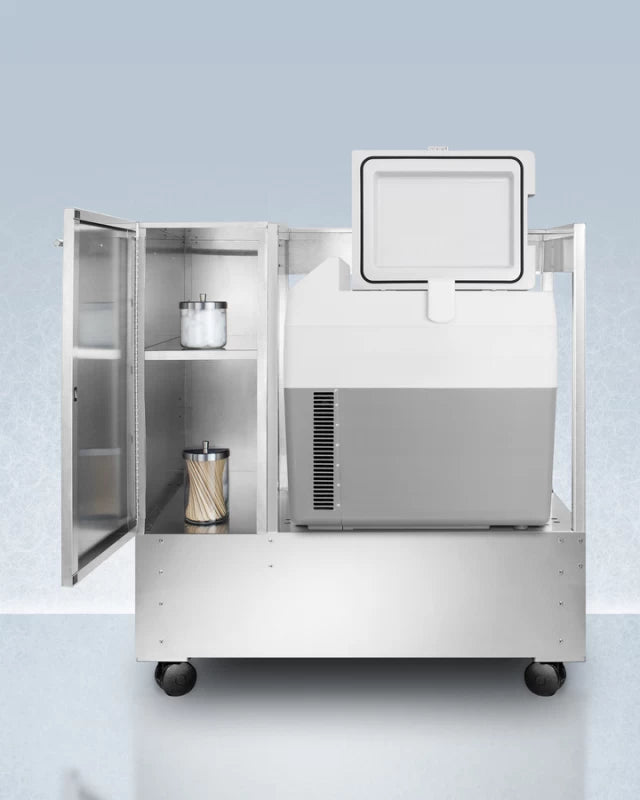 Stainless Steel Cart With Portable Refrigerator/freezer - (SPRF36CART)