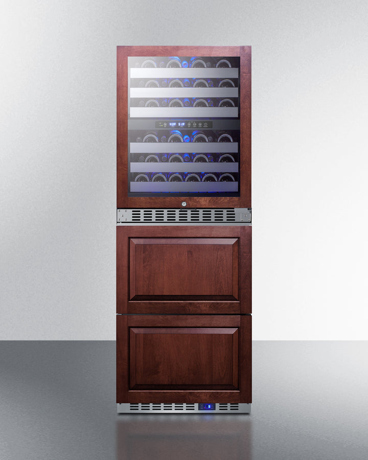 24" Wide Combination Dual-zone Wine Cellar and 2-drawer All-freezer (panels Not Included) - (SWCDAF24PNR)
