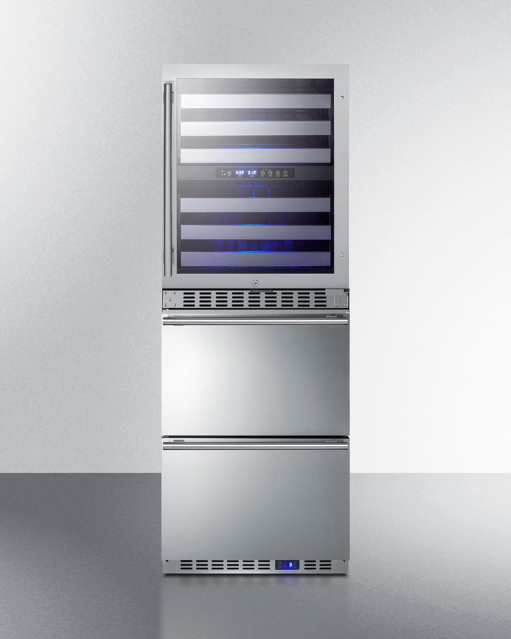 24" Wide Combination Dual-zone Wine Cellar and 2-drawer All-freezer - (SWCDAF24)