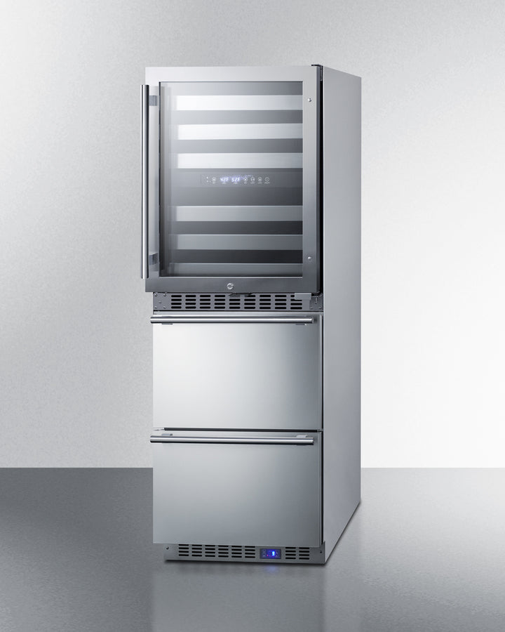 24" Wide Combination Dual-zone Wine Cellar and 2-drawer All-freezer - (SWCDAF24)