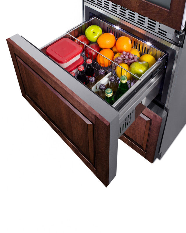 24" Wide Combination Dual-zone Wine Cellar and 2-drawer All-refrigerator (panels Not Included) - (SWCDAR24PNR)