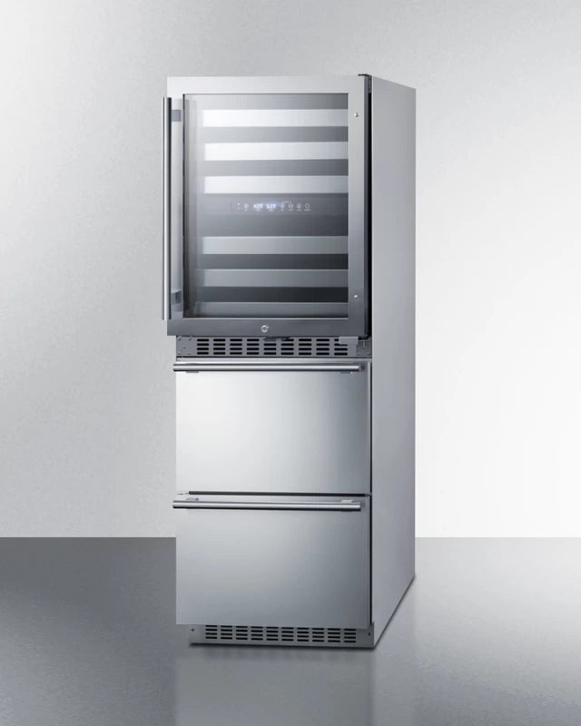 24" Wide Combination Dual-zone Wine Cellar and 2-drawer Refrigerator-freezer - (SWCDRF24)