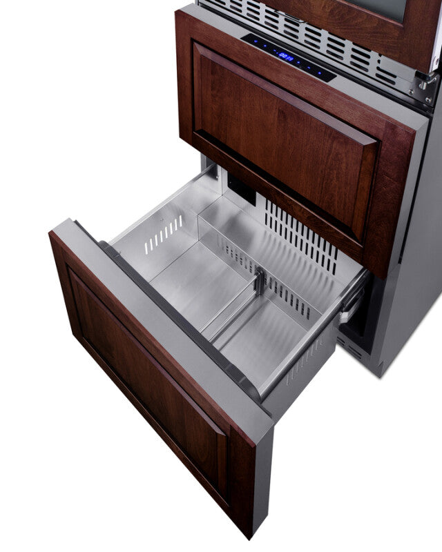 24" Wide Combination Dual-zone Wine Cellar and 2-drawer Refrigerator-freezer (panels Not Included) - (SWCDRF24PNR)