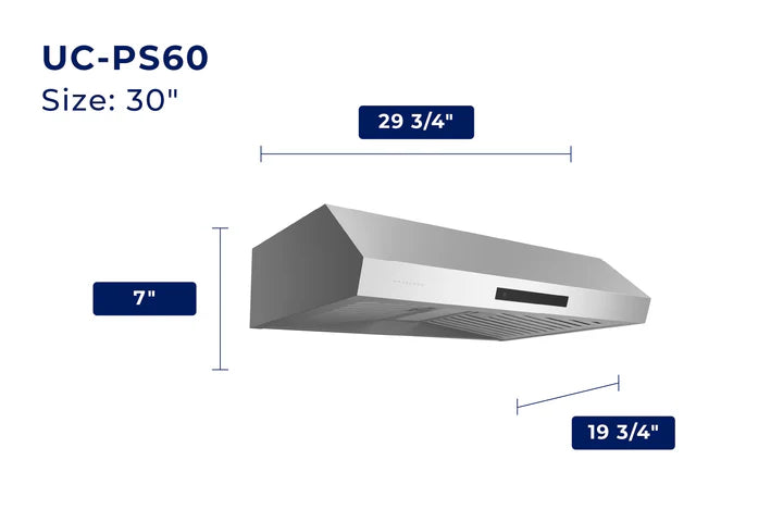 UC-PS60 Ducted Under Cabinet Range Hood