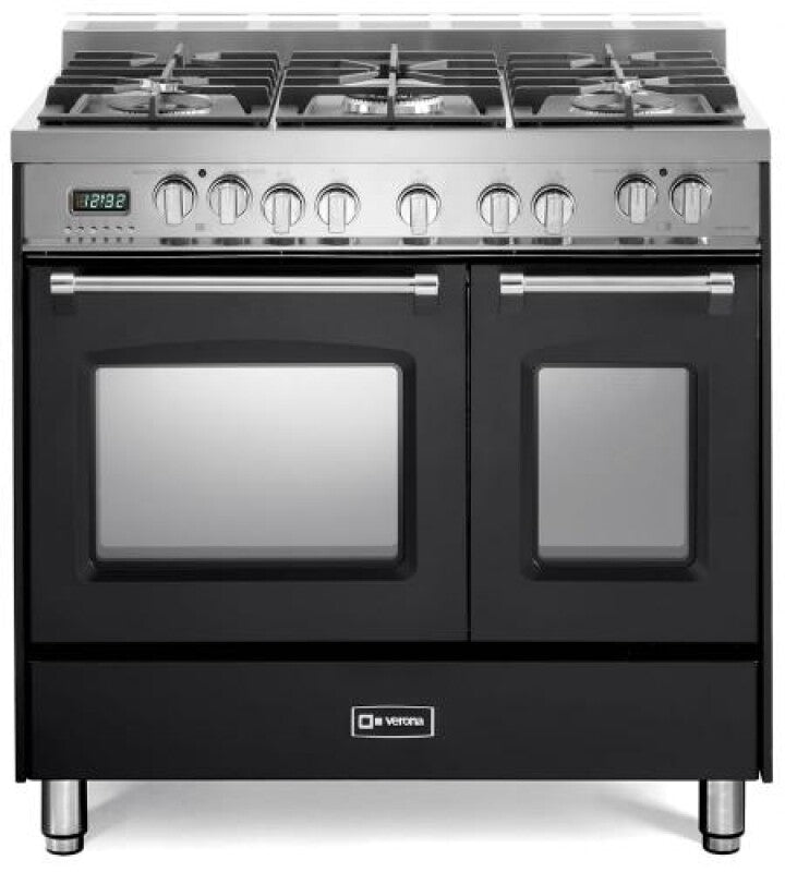 Prestige 36" Dual Fuel Double Oven Range - Matte Black - (VPFSGE365DE) - VERONA