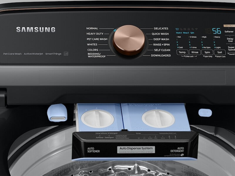5.4 cu. ft. Extra-Large Capacity Smart Top Load Washer with Pet Care Solution and Auto Dispense System in Brushed Black - (WA54CG7550AVA4)