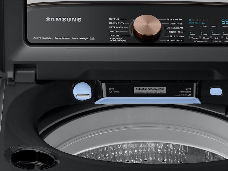 5.5 cu. ft. Extra-Large Capacity Smart Top Load Washer with Auto Dispense System in Brushed Black - (WA55A7700AVUS)