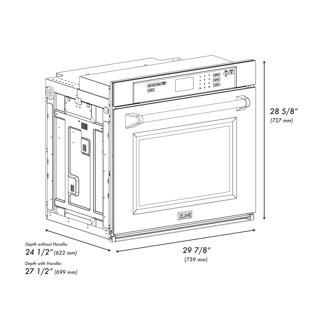 30 in. Professional True Convection Single Wall Oven - (WASZ30MB) -