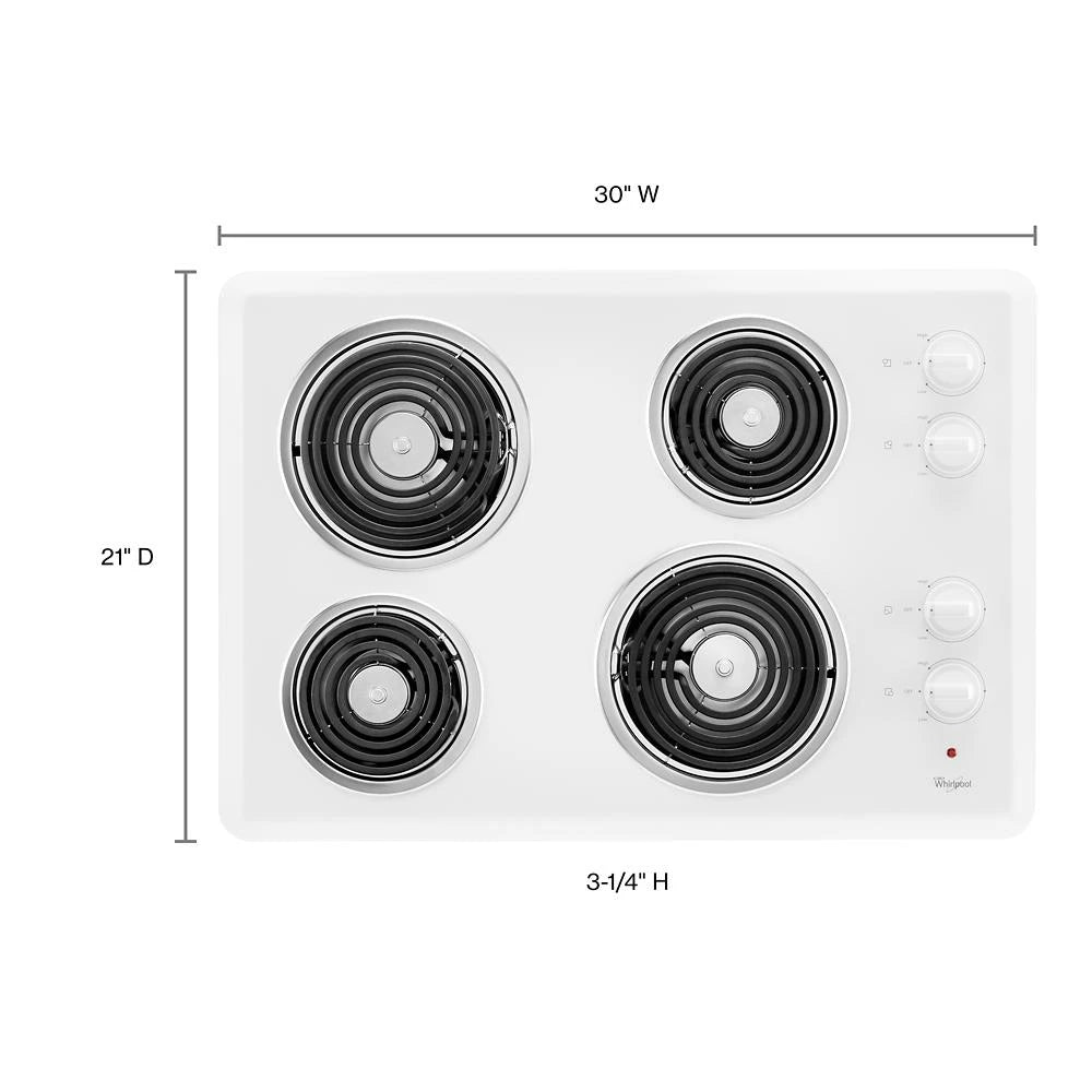 Whirlpool?? 30" Electric Cooktop - (WCC31430AW) - WHIRLPOOL