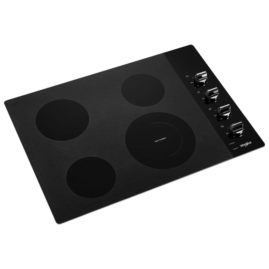 30-inch Electric Ceramic Glass Cooktop with Dual Radiant Element - (WCE55US0HB) - WHIRLPOOL