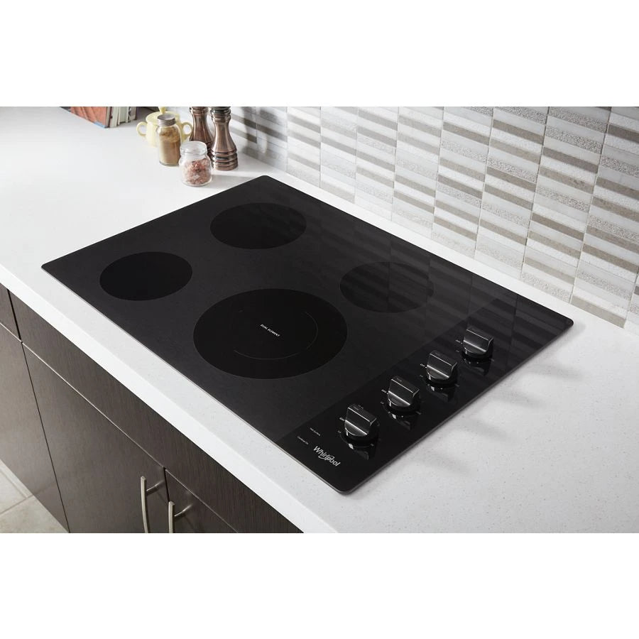 30-inch Electric Ceramic Glass Cooktop with Dual Radiant Element - (WCE55US0HB) - WHIRLPOOL