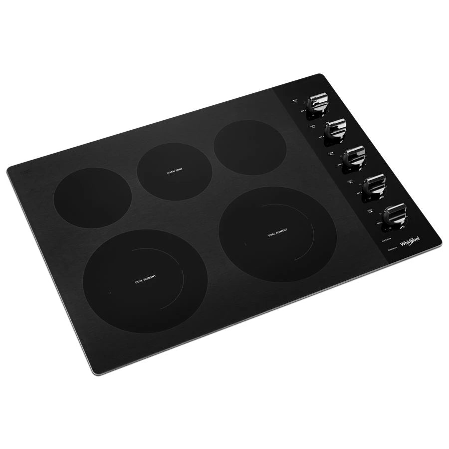 30-inch Electric Ceramic Glass Cooktop with Two Dual Radiant Elements - (WCE77US0HB) - WHIRLPOOL