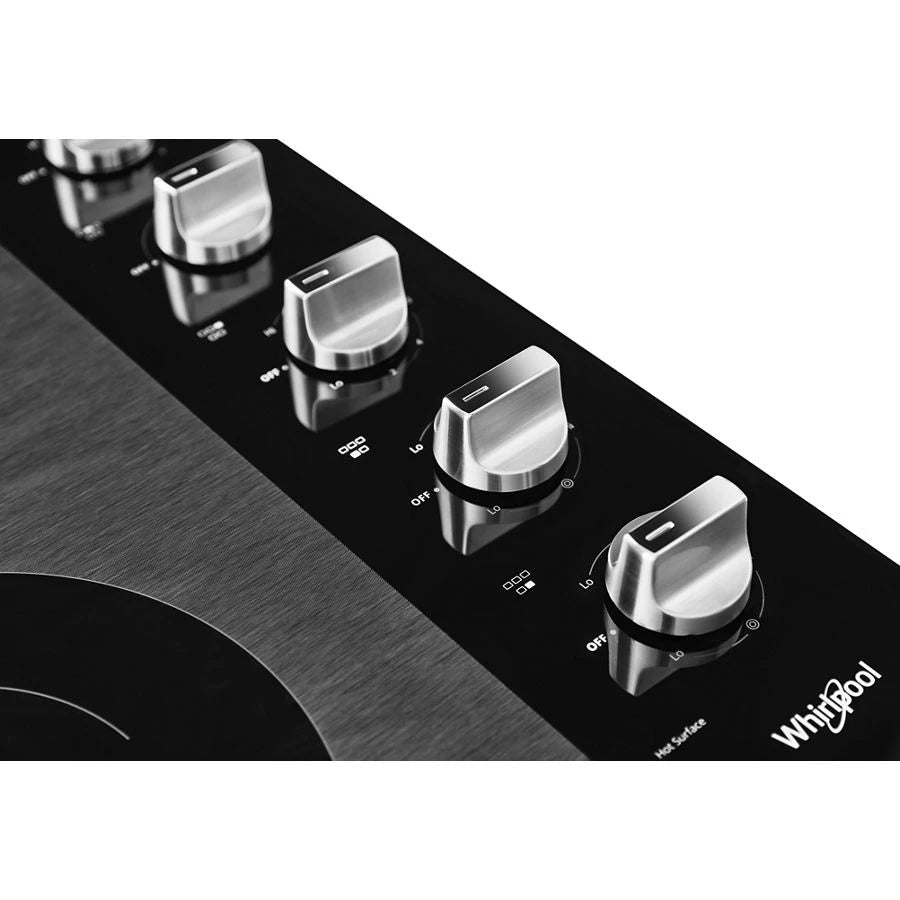 30-inch Electric Ceramic Glass Cooktop with Two Dual Radiant Elements - (WCE77US0HS) - WHIRLPOOL