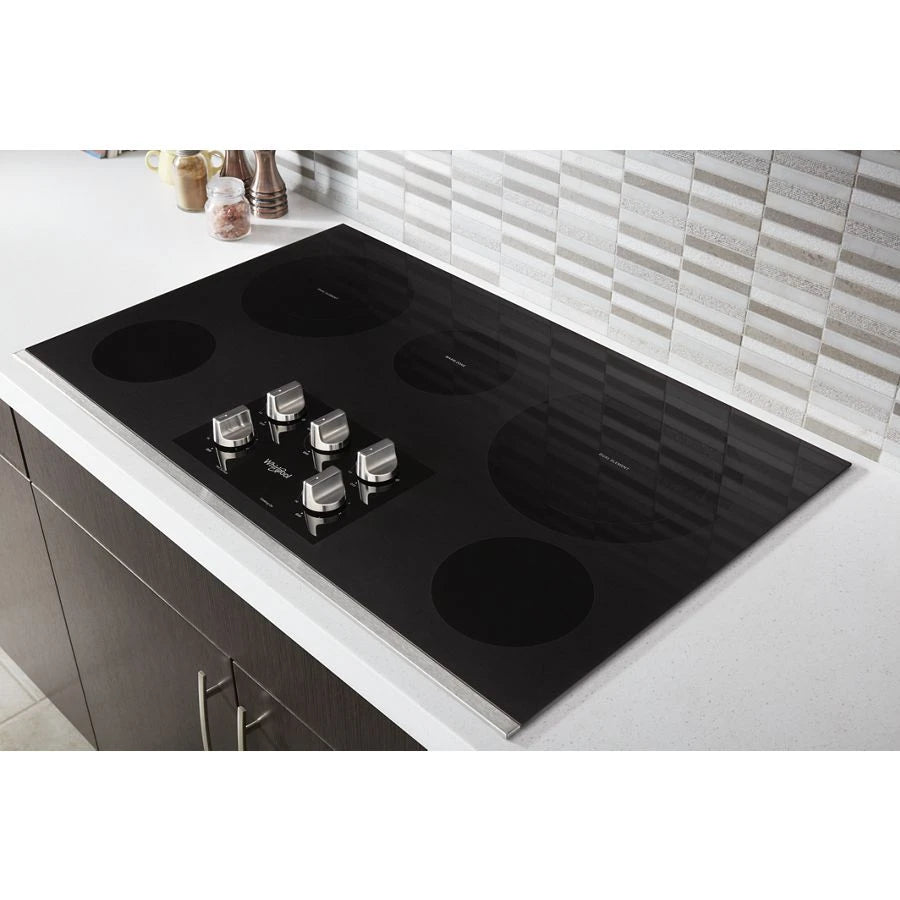 36-inch Electric Ceramic Glass Cooktop with Two Dual Radiant Elements - (WCE77US6HS) - WHIRLPOOL