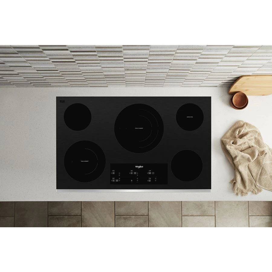 36-inch Electric Ceramic Glass Cooktop with Triple Radiant Element - (WCE97US6KS)