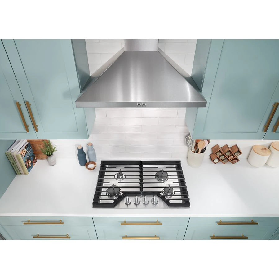 30-inch Gas Cooktop with EZ-2-Lift??? Hinged Cast-Iron Grates - (WCGK5030PS)