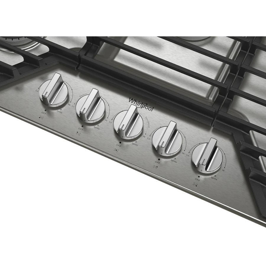 36-inch Gas Cooktop with EZ-2-Lift??? Hinged Cast-Iron Grates - (WCGK5036PS)