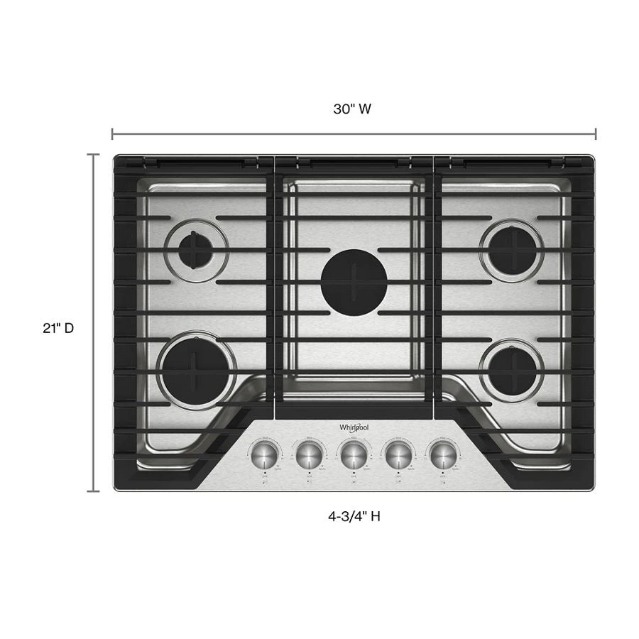 30-inch Gas Cooktop with Fifth Burner - (WCGK7030PS)