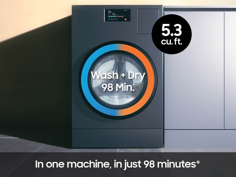 Bespoke AI Laundry Combo™ All-in-One 5.3 cu. ft. Ultra Capacity Washer and Ventless Heat Pump Dryer in Dark Steel - (WD53DBA900HZA1)