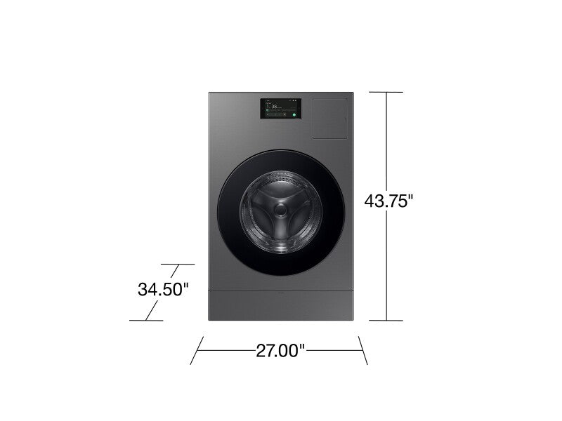 Bespoke AI Laundry Combo™ All-in-One 5.3 cu. ft. Ultra Capacity Washer and Ventless Heat Pump Dryer in Dark Steel - (WD53DBA900HZA1)