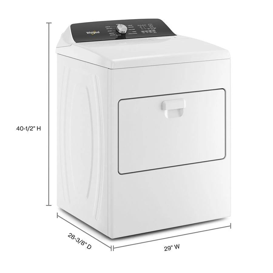 7.0 Cu. Ft. Top Load Electric Moisture Sensing Dryer - (WED5010LW) - WHIRLPOOL
