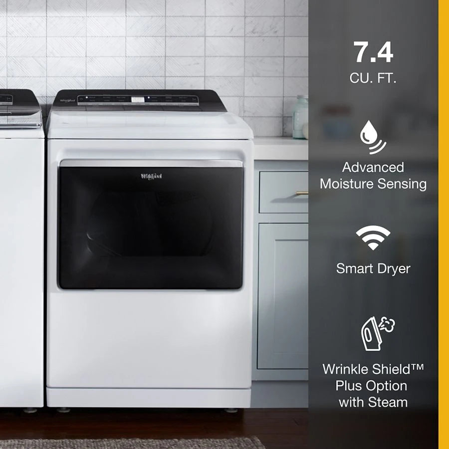 7.4 cu. ft. Top Load Electric Dryer with Advanced Moisture Sensing - (WED8127LW) - WHIRLPOOL