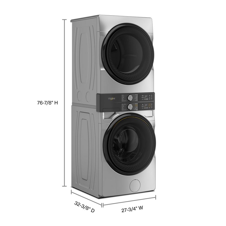 4.5 Cu. Ft. Smart Energy Star® Front Load Washer & 7.4 Cu. Ft. Electric Dryer Laundry Tower With Freshflowtm Vent System & Uv Clean Technology - (WEF5727TR) -