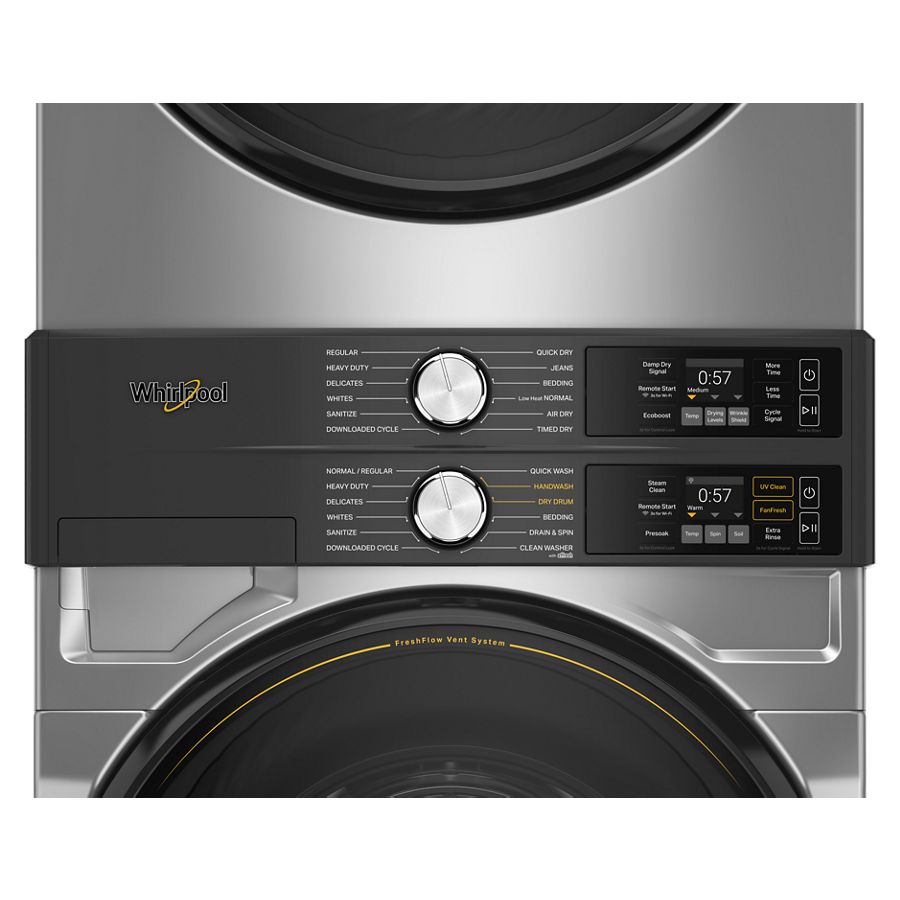 4.5 Cu. Ft. Smart Energy Star® Front Load Washer & 7.4 Cu. Ft. Electric Dryer Laundry Tower With Freshflowtm Vent System & Uv Clean Technology - (WEF5727TR) -
