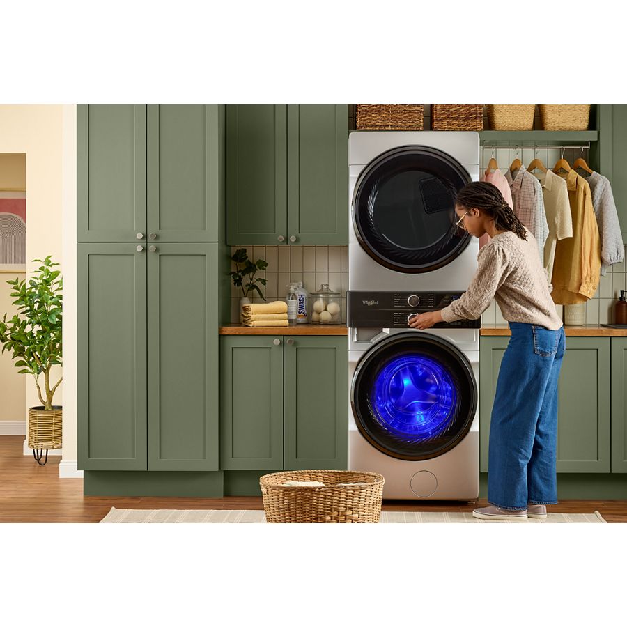 4.5 Cu. Ft. Smart Energy Star® Front Load Washer & 7.4 Cu. Ft. Electric Dryer Laundry Tower With Freshflowtm Vent System & Uv Clean Technology - (WEF5727TR) -