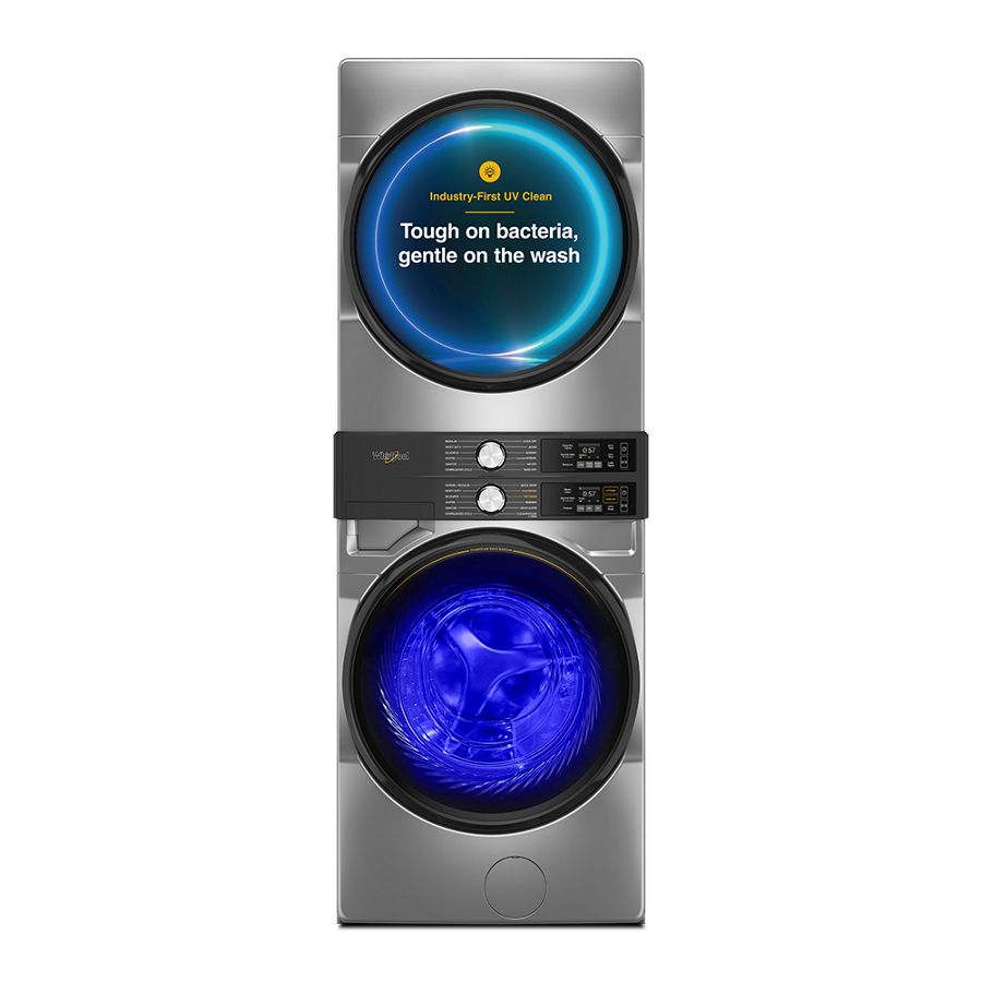 4.5 Cu. Ft. Smart Energy Star® Front Load Washer & 7.4 Cu. Ft. Electric Dryer Laundry Tower With Freshflowtm Vent System & Uv Clean Technology - (WEF5727TR) -