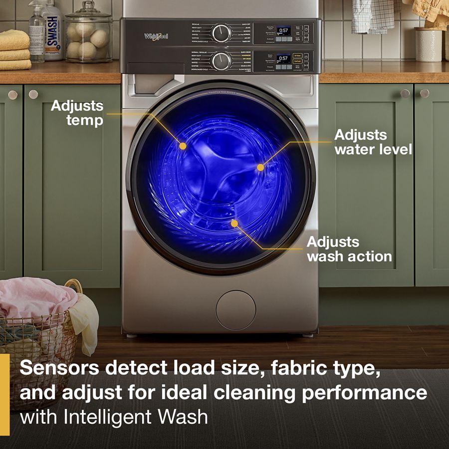 4.5 Cu. Ft. Smart Energy Star® Front Load Washer & 7.4 Cu. Ft. Electric Dryer Laundry Tower With Freshflowtm Vent System & Uv Clean Technology - (WEF5727TR) -