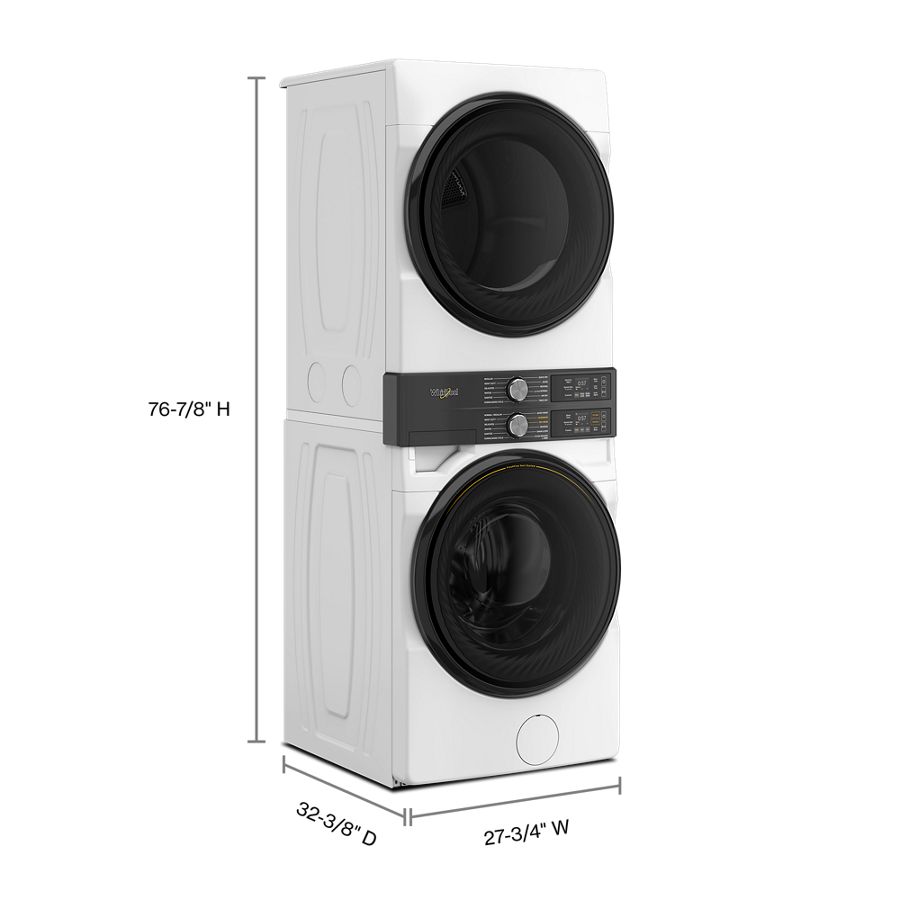 4.5 Cu. Ft. Smart Energy Star® Front Load Washer & 7.4 Cu. Ft. Electric Dryer Laundry Tower With Freshflowtm Vent System & Uv Clean Technology - (WEF5727TW) -