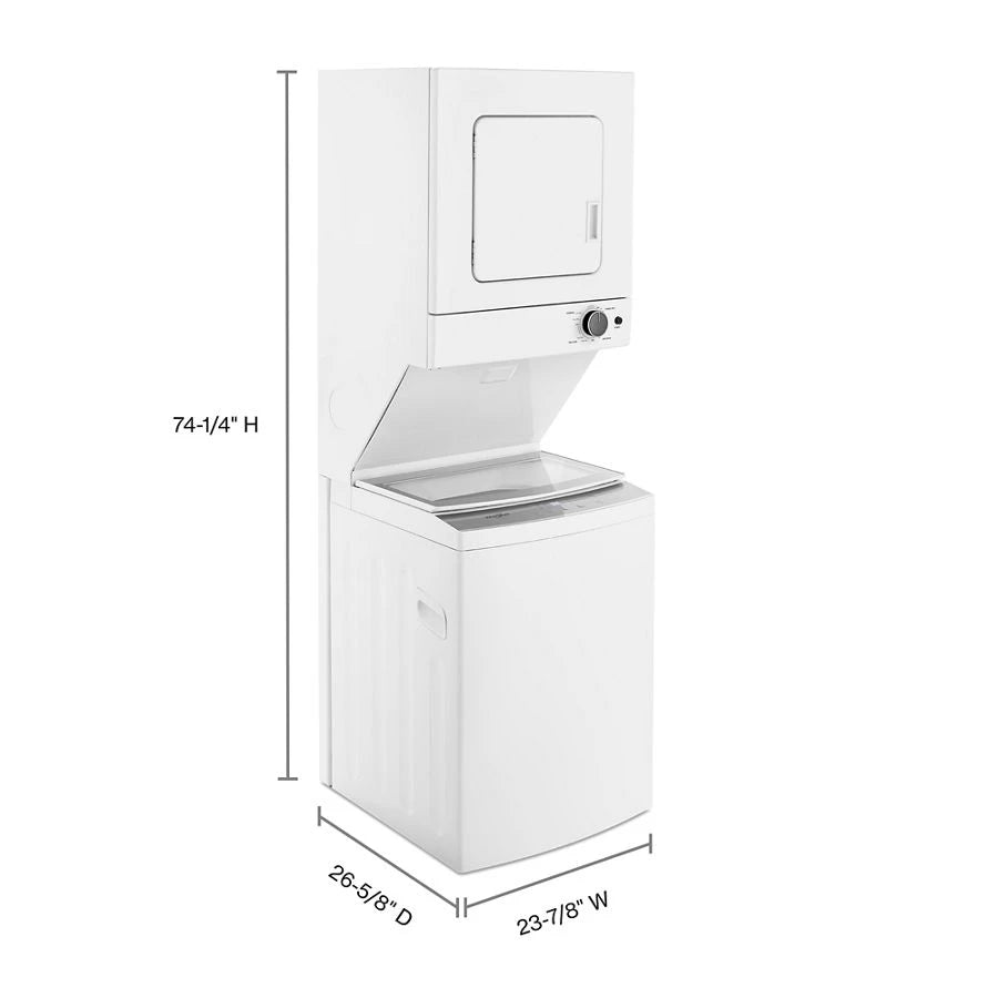 1.6 cu.ft, 120V/20A Electric Stacked Laundry Center with 6 Wash cycles and Wrinkle Shield??? - (WET4124HW)